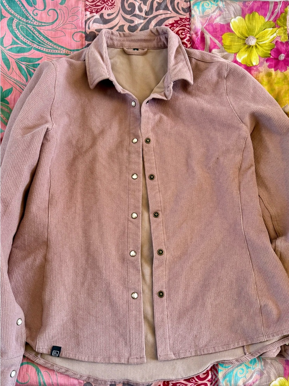 Flylow Tomari Button-Front Corduroy Shirt in Mauve